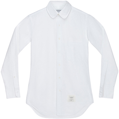 经典款衬衫ThomBrowne扣领尖领