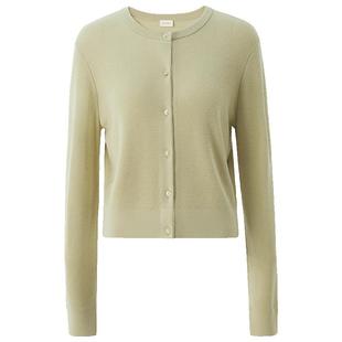 【季末折扣】欧时力澳进口100%超细羊毛针织外套软糯淡人穿搭25秋