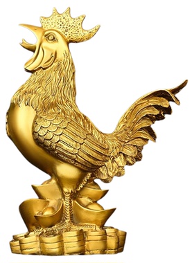 大公鸡摆件铜公鸡金鸡铜鸡的摆件黄铜金钱鸡家居饰品中式生肖摆件