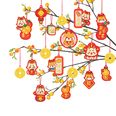 2025蛇年新年过年装饰盆景小挂件