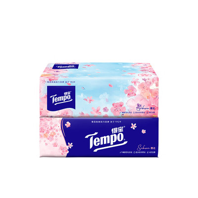 得宝4层16包樱花味整箱软抽纸