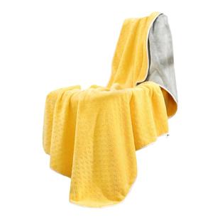 玉颜新品双色加厚简约纯色浴巾比纯棉吸水情侣裹巾不掉毛速干毛巾