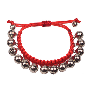 舞蹈演出道具铃铛脚链会响复古民族风脚环铃铛红绳虎头手链女