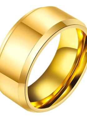 时尚轻奢斜面简约光面钨钢戒指