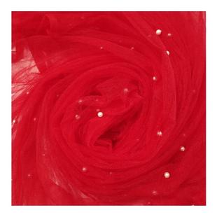 柔软珍珠网纱加密钉珠婚纱装饰布料拍照背景布手工diy婚庆面料