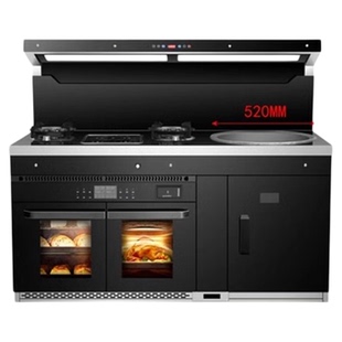 万科品牌1.55米长农村家用无烟新型柴火多功能集成灶大铁锅柴火灶