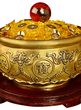 沈万三聚宝盆铜质存钱罐铜缸招财
