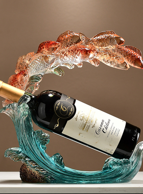 年年有余锦鲤鱼红酒架酒柜装饰品摆件家用客厅家居餐边柜高级摆设