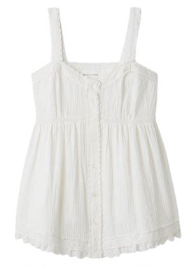 SNIDEL HOME2026春夏新品100%棉吊带蕾丝下摆居家睡衣SHFT262021