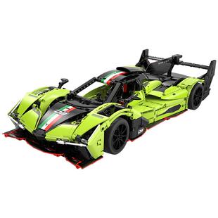 cada咔搭积木跑车模型摆件遥控跑车益智拼装拼搭玩具男孩女孩礼物