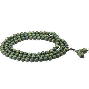 天然绿檀手串108颗手链 檀香沉香木佛珠 6/8/10mm男女款情侣项链