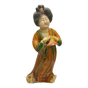 仿古唐三彩仕女摆件陶俑胖妮古典艺术品样板房家居装饰品出国礼品