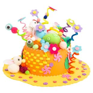 复活节帽子手工diy材料包自作彩蛋兔子小鸡幼儿园儿童创意装饰品