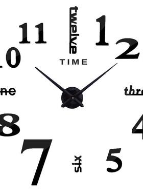 免打孔不伤墙金属拉丝轻奢挂钟