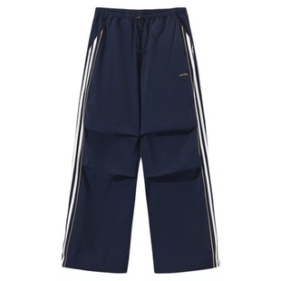 UMAMIISM有茂密声早春新款美式条纹抽绳速干健身运动长裤休闲直筒