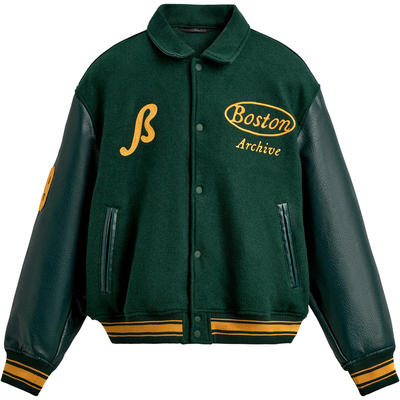 西班牙单！仿皮袖毛呢刺绣夹克