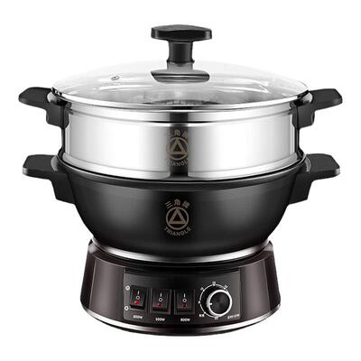 三角牌电炒锅多功能家用电热锅铸铁电锅蒸煮炖炒菜一体式不粘锅