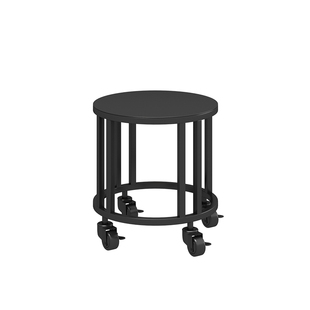 简约落地式客厅圆形铁艺花架鱼缸架 地面花盆架带轮可移动置物架