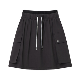 Eland衣恋短款半身裙女双腰头抽绳设计舒适裙裤夏季款