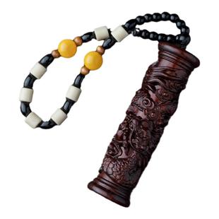 天然紫檀木盘龙柱实木雕刻家居装饰文玩饰品降龙柱生肖龙摆件礼物