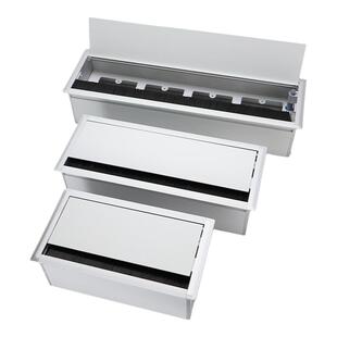 铝合金办公桌穿线孔盖板可装86面板线槽盒会议桌穿线盒缓冲隐藏盒