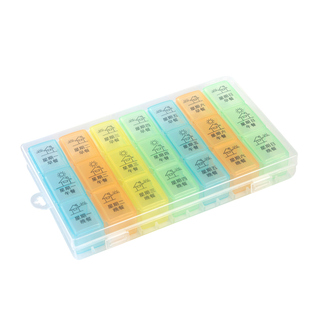 药盒早中晚便携7天大容量分药物器装盒子切药器老人随身小收纳盒