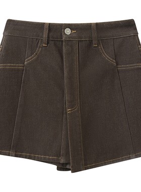 【商场同款】播26秋新品弹力牛仔短款裙裤女不对称裤子BDT3KD3608