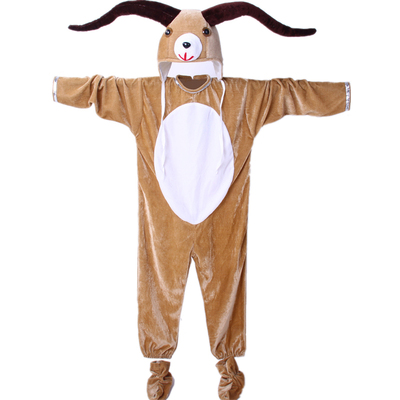 男童动物卡通黑色山羊表演服女童白色绵羊舞蹈演出服成人亲子套装