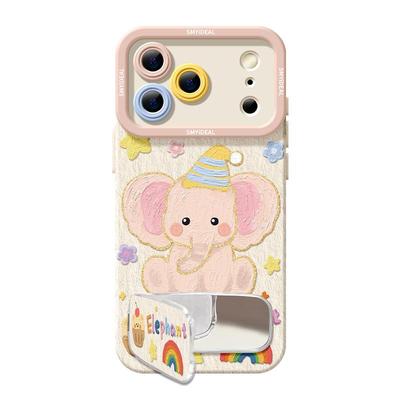 油画大象适用iphone17手机壳苹果17promax新款2025高级感16pro外壳的11网红爆款ip15超好看镜头13全包12硅胶