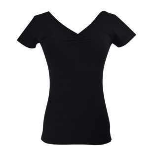 舞蹈服上衣女成人形体服艺考短袖训练服装v领秋长袖芭蕾舞练功服