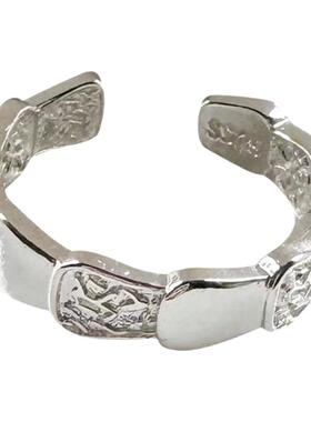 肌理鳞片戒指纯银冷淡风女