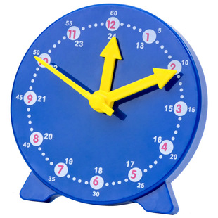 钟表模型儿童蒙氏数学时钟认知教具学具小学生一年级学习认识时间三针联动活动教具数学学具幼儿园计时器学校