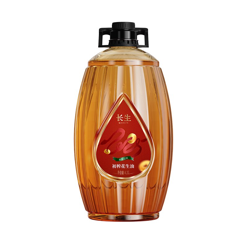 源自1917年长生4.3L花生油生肖款初榨一级头道油特香纯正食用油