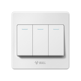 公牛灯开关床头三开单控开关电灯电源家用一键断电3开三联开关