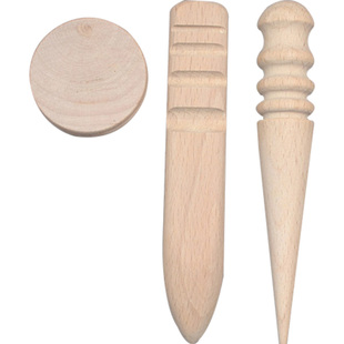 DIY牛皮工具天然实木宽槽细头打磨修边 磨边圆木棒 打磨棒 超耐磨
