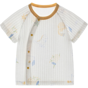 婴儿短袖上衣夏季一岁儿童睡衣薄款男童女童透气单件睡衣宝宝夏装