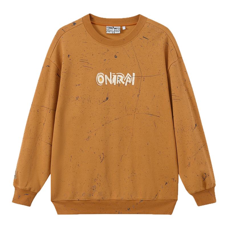 ONIARAI/鬼洗25秋冬黑标童趣石器时代原始人卫衣男式宽松 A240021