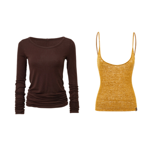 4muggle“懒懒姜饼人”真两件基础打底撞色显瘦上衣多穿法两件套