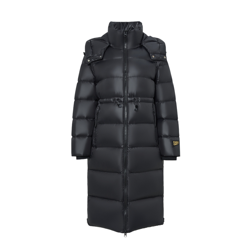 【黑曜石鹅绒服】雪中飞冬新品女士连帽长款重磅羽绒服加厚抗寒