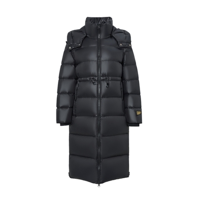 鹅绒黑曜石长款羽绒服雪中飞