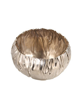 印度进口纯手工铜制镀镍不规则收纳碗 花盆花器花插台面装饰摆件