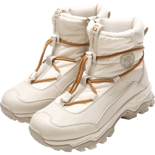 探路者户外徒步登山高帮雪地靴女冬加绒防泼水冰面止滑滑雪棉鞋