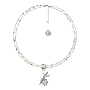 BOONEE秘境花园欧泊精灵双层珍珠项链女小众高级设计感颈链锁骨链