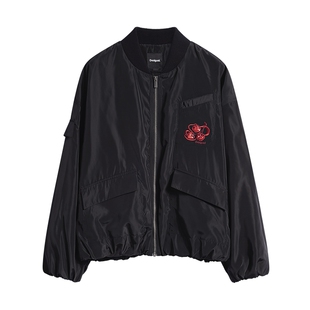Desigual【明星同款】26春夏新品樱桃刺绣印花飞行员夹克女式外套