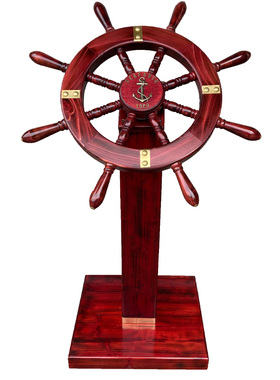 船舵客厅酒店装饰落地摆件木质