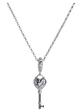 精致通体s925纯银幸运钥匙项链女