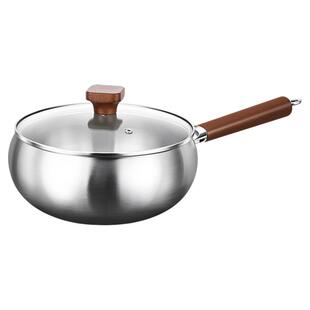 铿锵316不锈钢大肚锅家用无涂层炒菜锅平底电磁炉加高加深小炒锅