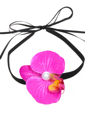 夏日花园仿真蝴蝶兰玫瑰花朵颈链