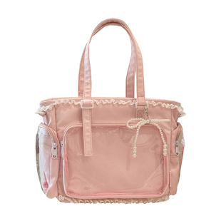 日系透明吧唧漫展痛包日常娃包单肩包女学生上课通勤托特包斜挎包