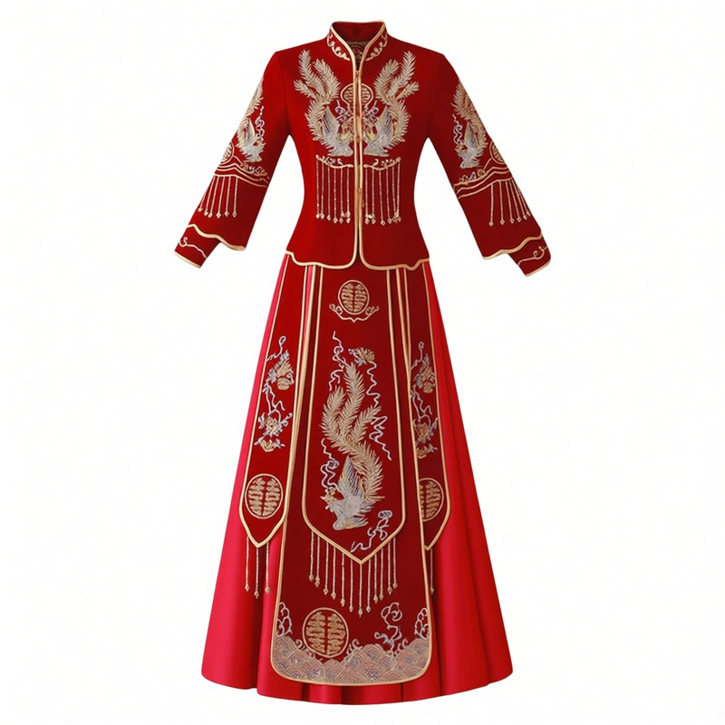 2025新款小个子秀禾服新娘结婚大码胖mm出阁服敬酒服中式婚礼冬装